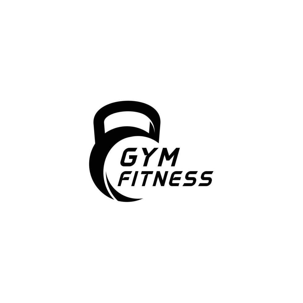 fitness gym skivstång hantel logotyp design ikon vektor