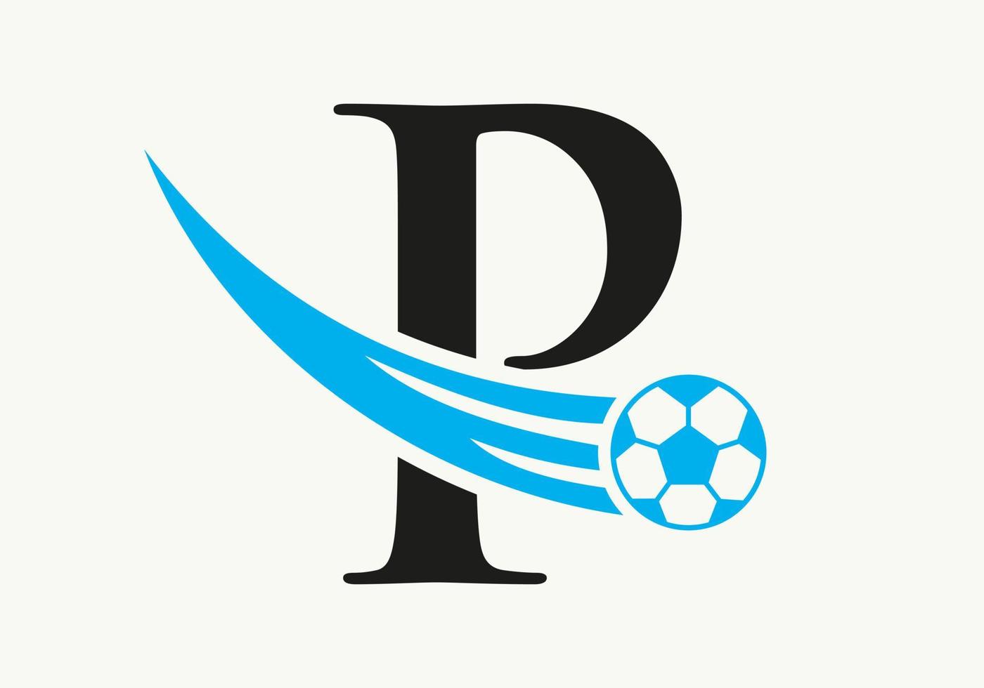 brev p fotboll fotboll logotyp. fotboll klubb symbol begrepp av fotboll team ikon vektor