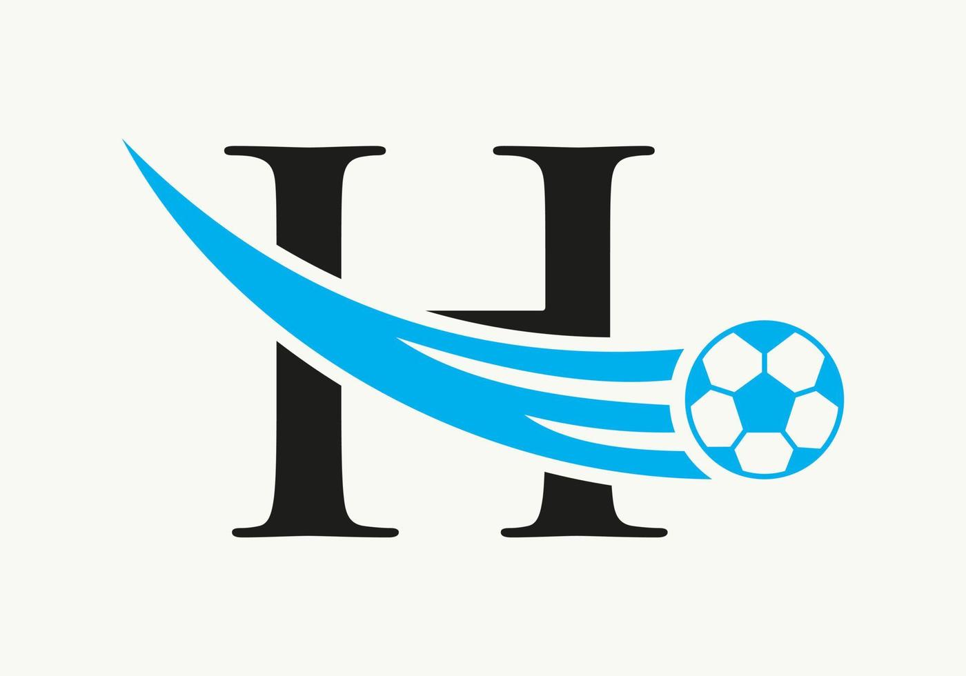 buchstabe h fußball fußball logo. Fußballverein-Symbol Konzept der Fußballmannschaftsikone vektor