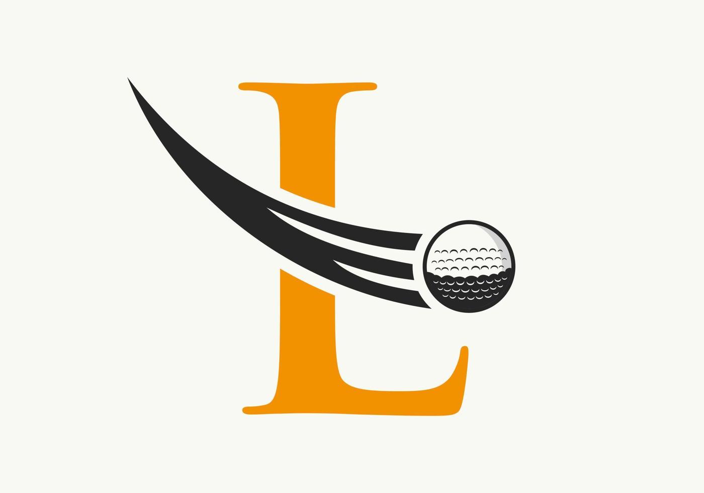 brev l golf logotyp design mall. hockey sport akademi tecken, klubb symbol vektor