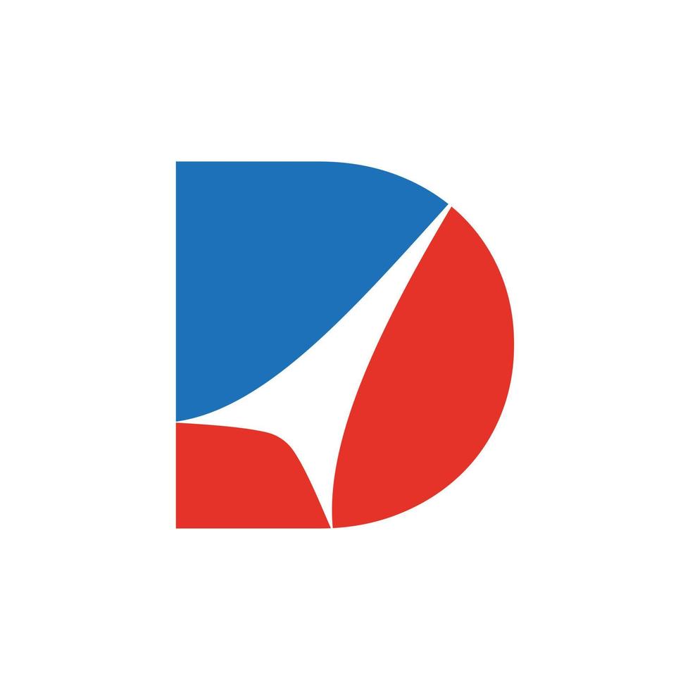 brev d logotyp design, minimalistisk monogram första baserad vektor mall