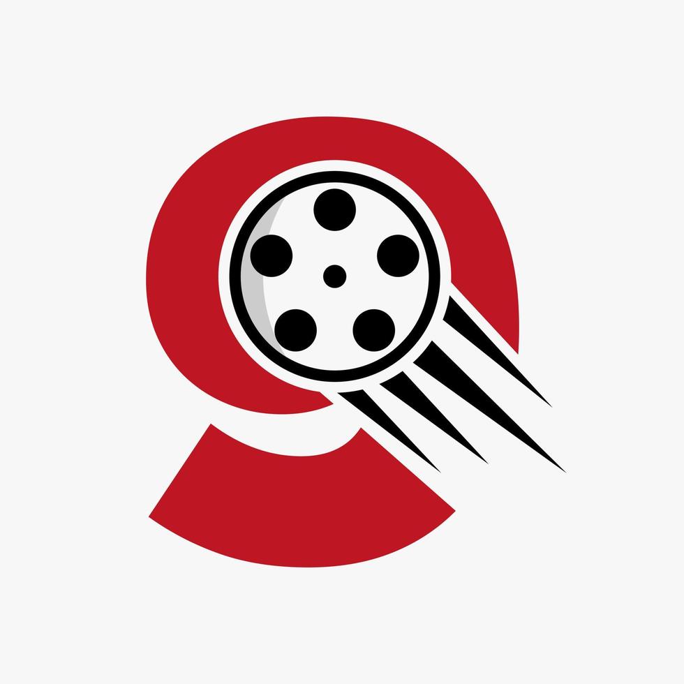 buchstabe 9 film logo konzept mit filmrolle für medienzeichen, filmregisseur symbol vektorvorlage vektor