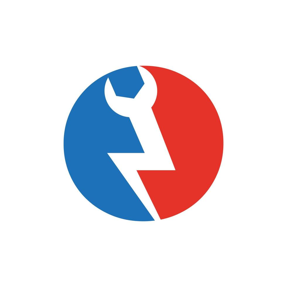 första brev o reparera rycka och volt kraft logotyp design för reparera, elektrisk tecken vektor mall