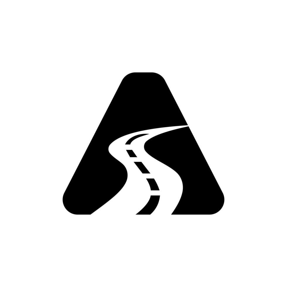 första brev en väg logotyp för resa och transport tecken vektor mall
