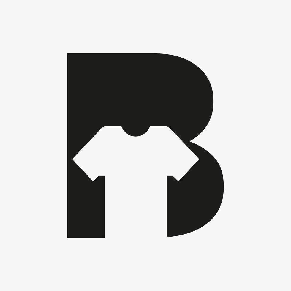 brev b logotyp begrepp med t skjorta vektor mall för plagg och trasa mode tecken