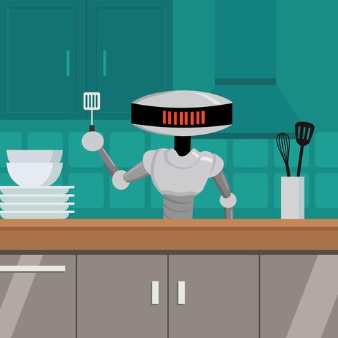 Ai Roboter Chef Illustration vektor