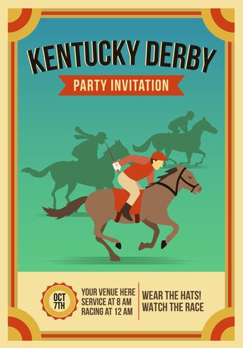 Vintage Kentucky Derby Party Invitation vektor