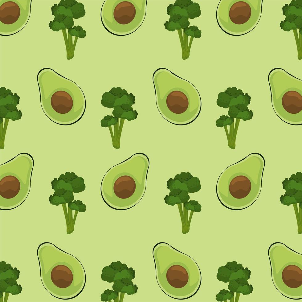 Welternährungstagsplakat mit Avocados und Brokkoli-Muster vektor