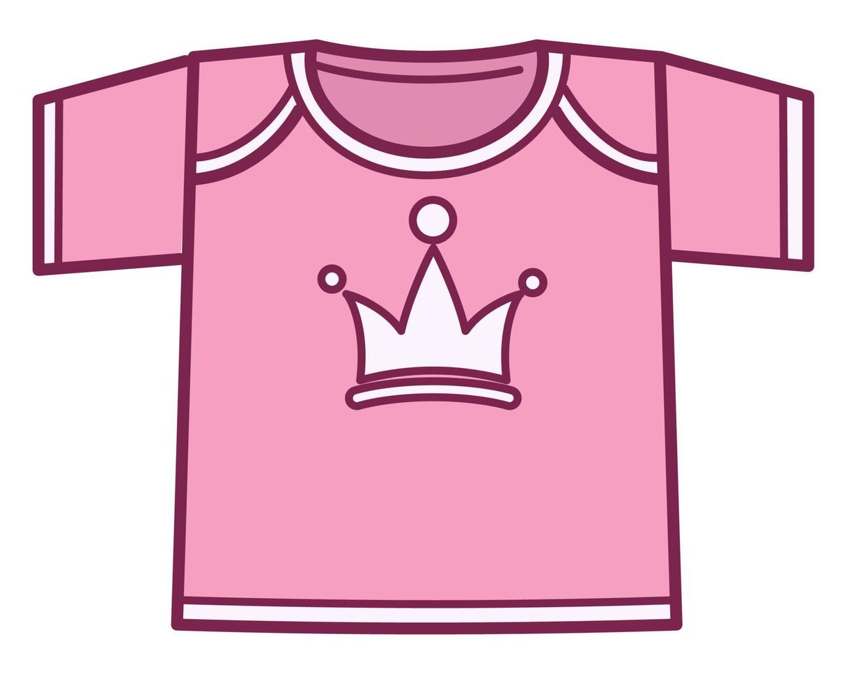 rosafarbenes T-Shirt für kleine Prinzessin, Mädchenkleidungsvektor vektor