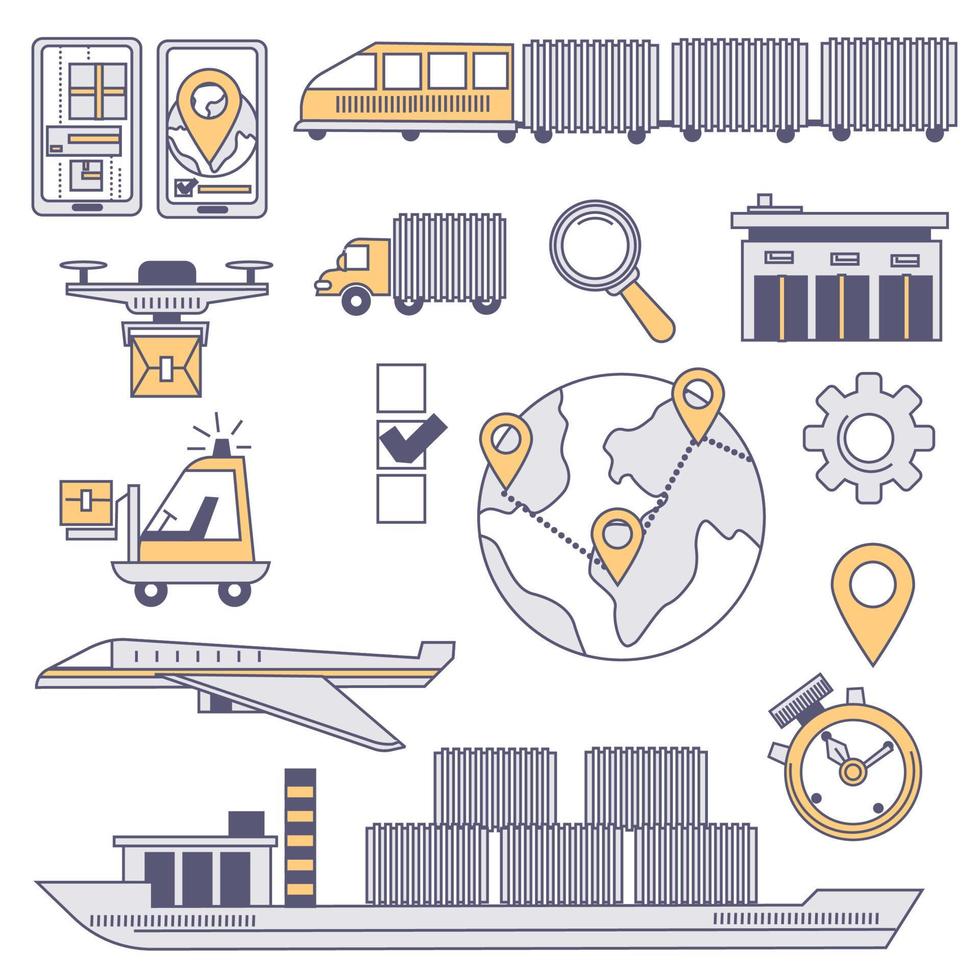 weltweite Logistik und Warentransport vektor