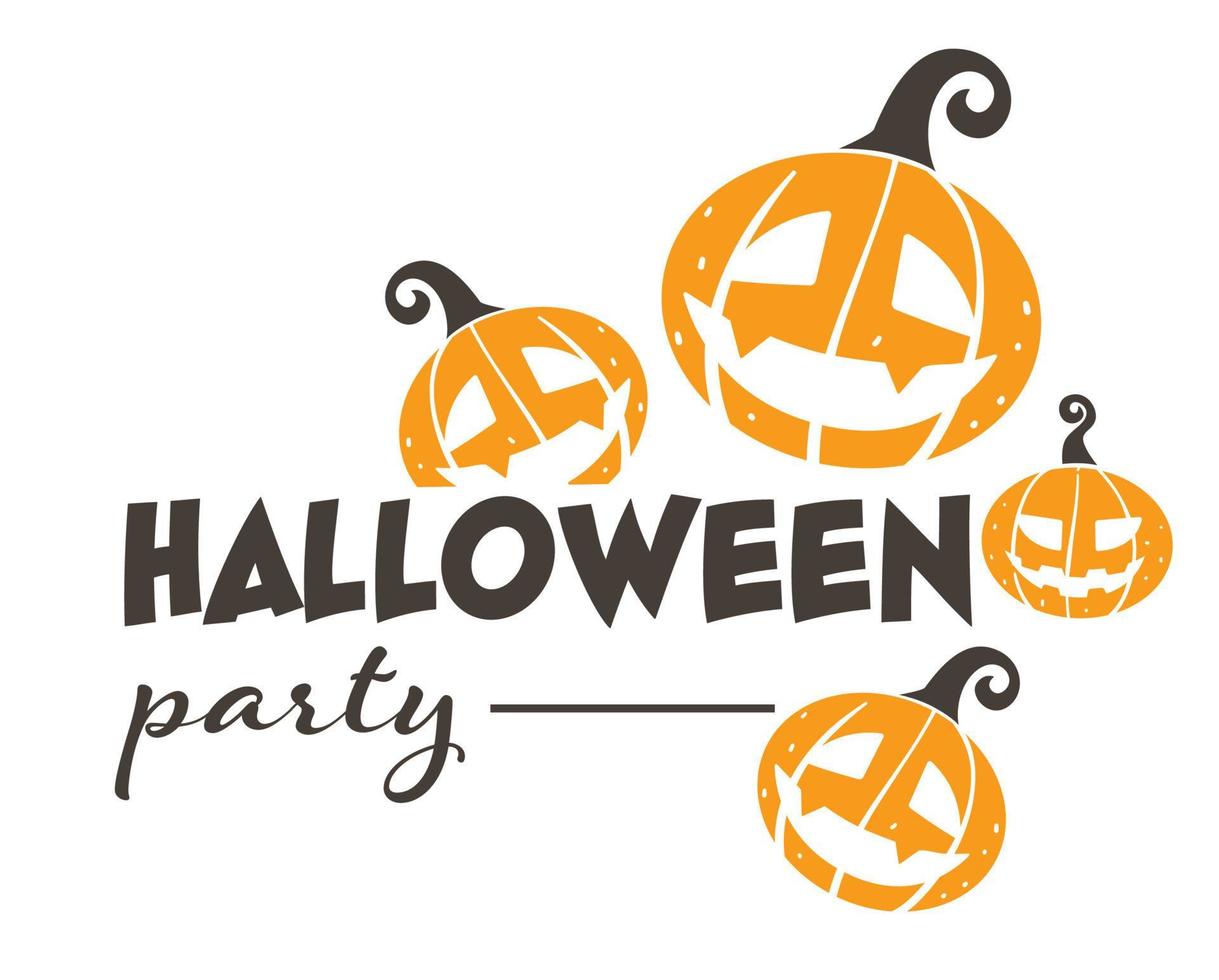 halloween-party-feiertagsbanner mit jack-o-laternen vektor