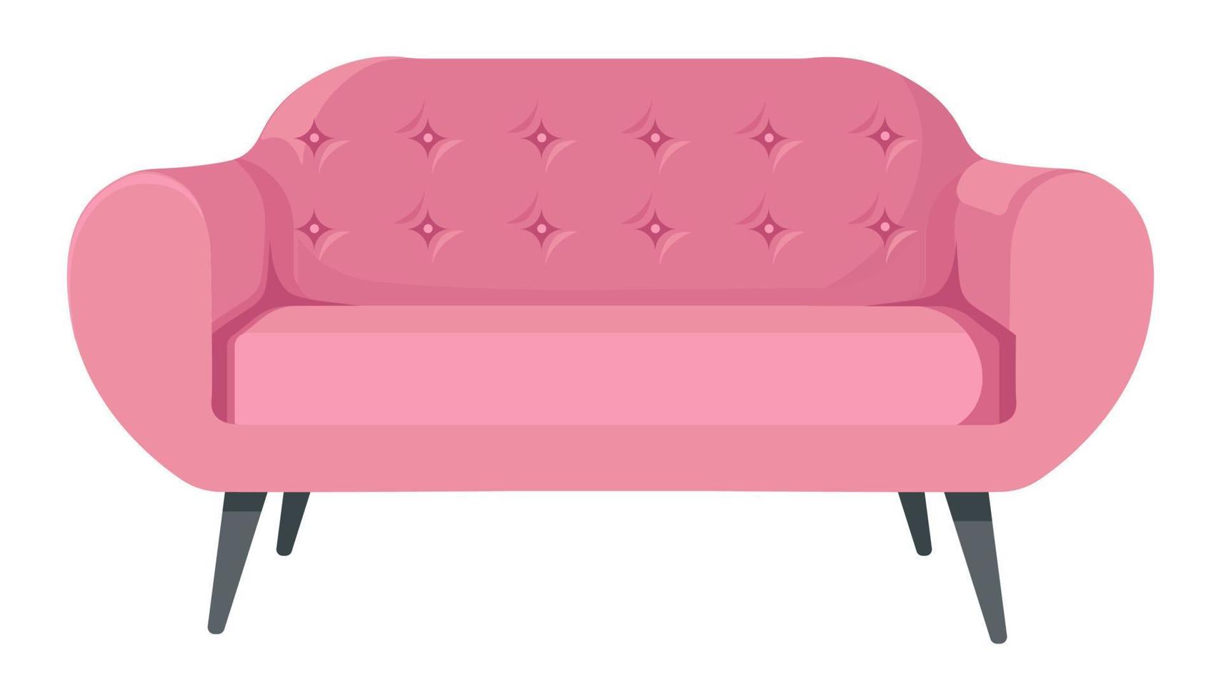 stilvolles sofa auf holzbeinen, moderne möbel für zu hause vektor