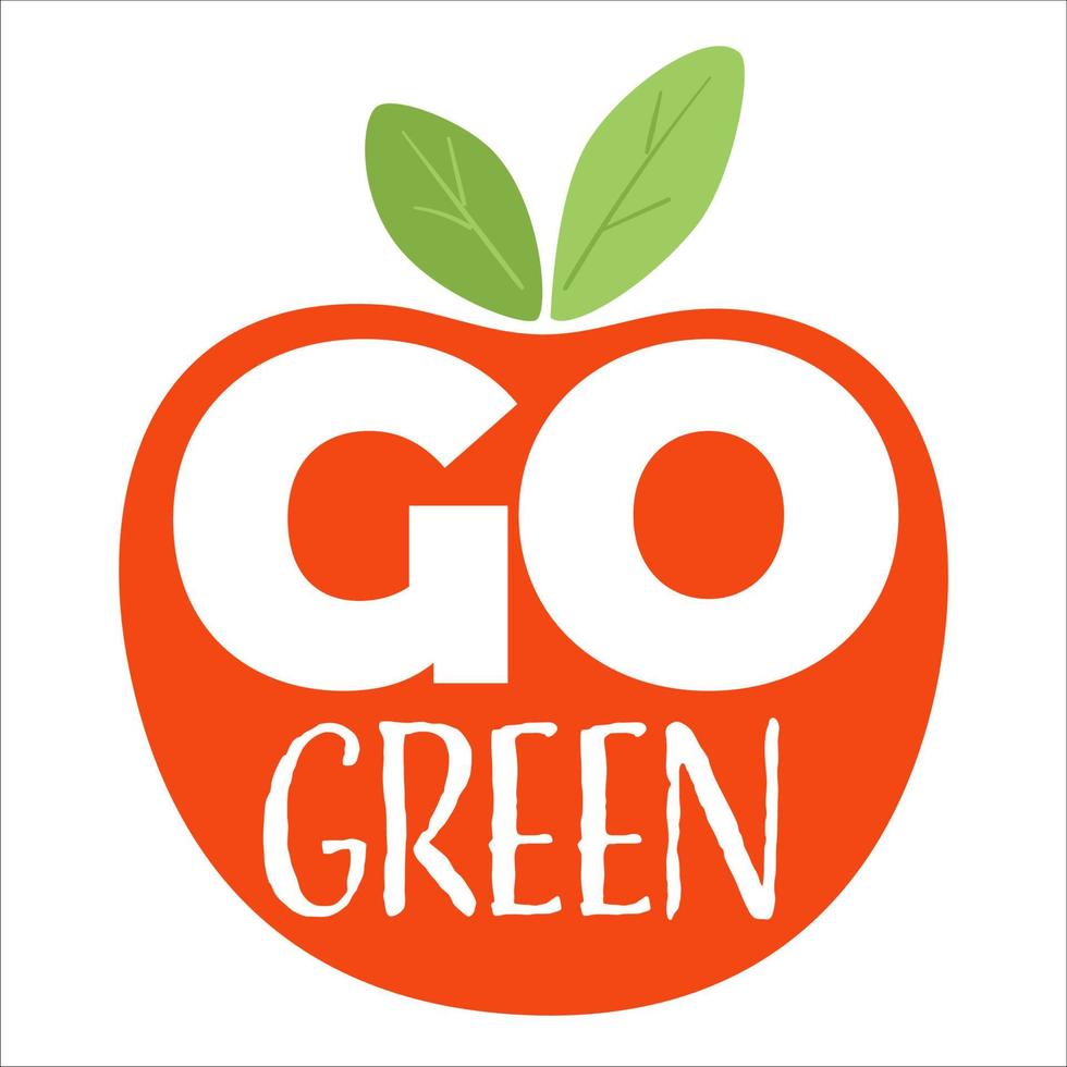 gå grön emblem av miljömässigt vänlig Produkter vektor