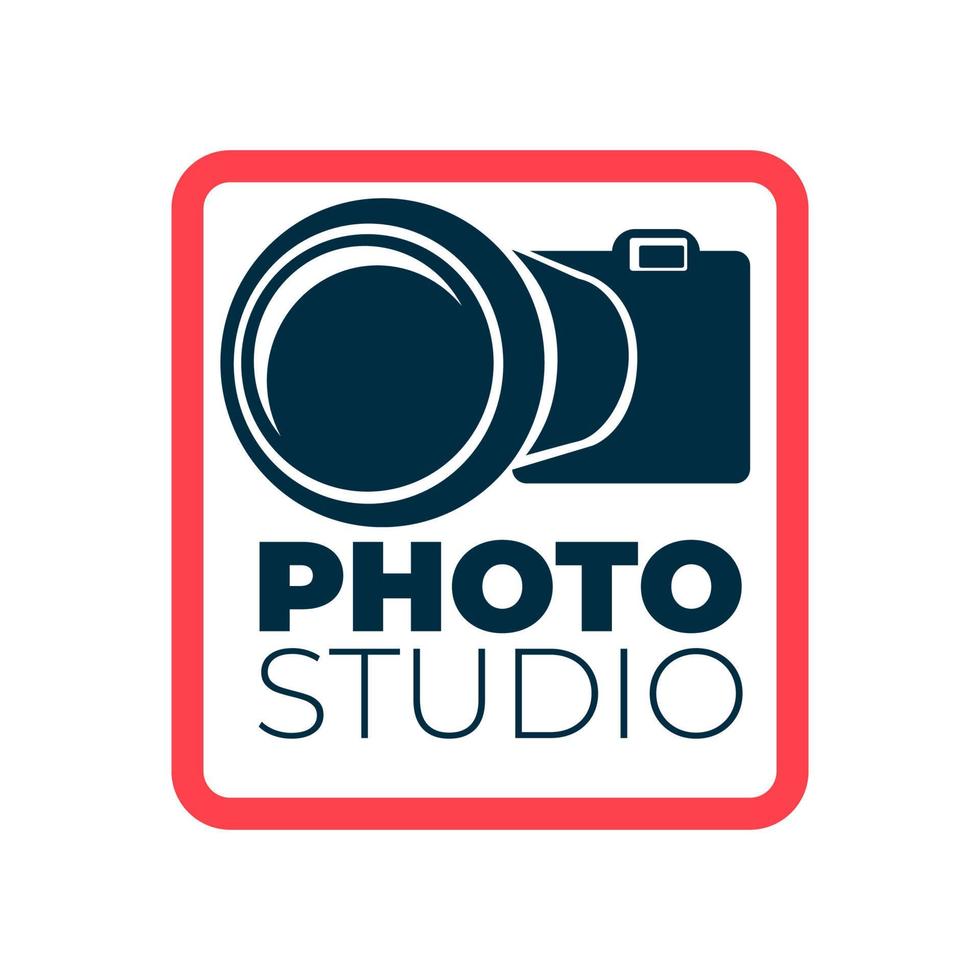 Fotostudio-Logo mit Kamera- und Rahmensymbol vektor