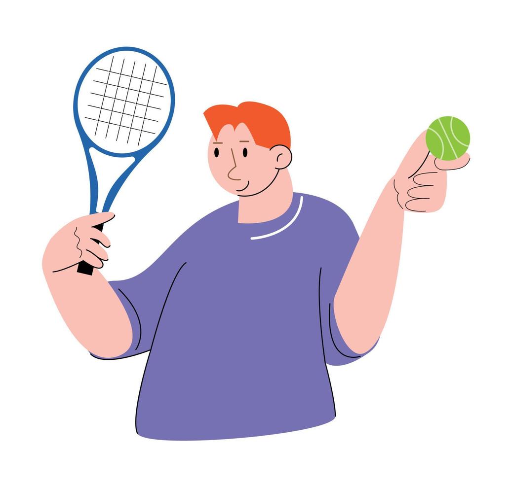 charakterleute spielen tennisvektorillustration vektor