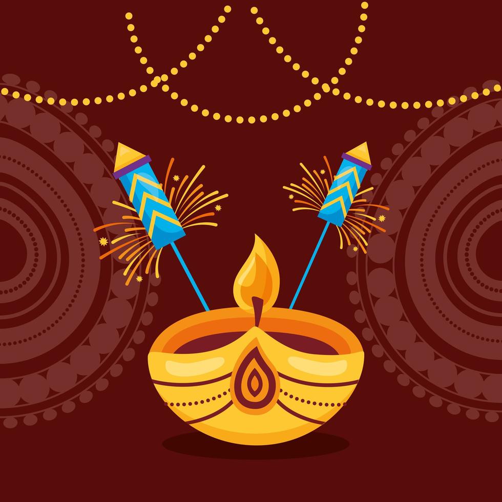 glad diwali festival affisch platt design vektor