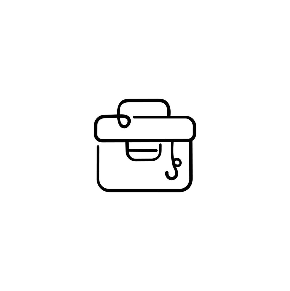 Tackle-Box-Line-Style-Icon-Design vektor