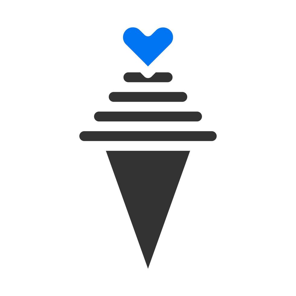 Eiscreme-Symbol solide blau grau Stil Valentinstag Illustration Vektorelement und Symbol perfekt. vektor