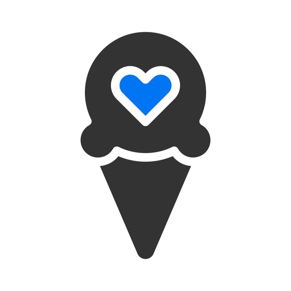 Eiscreme-Symbol solide blau grau Stil Valentinstag Illustration Vektorelement und Symbol perfekt. vektor