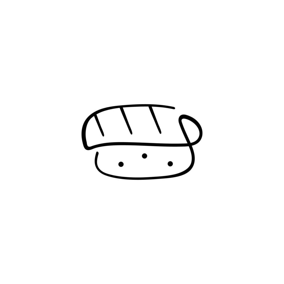 Lachs-Sushi-Linienstil-Icon-Design vektor