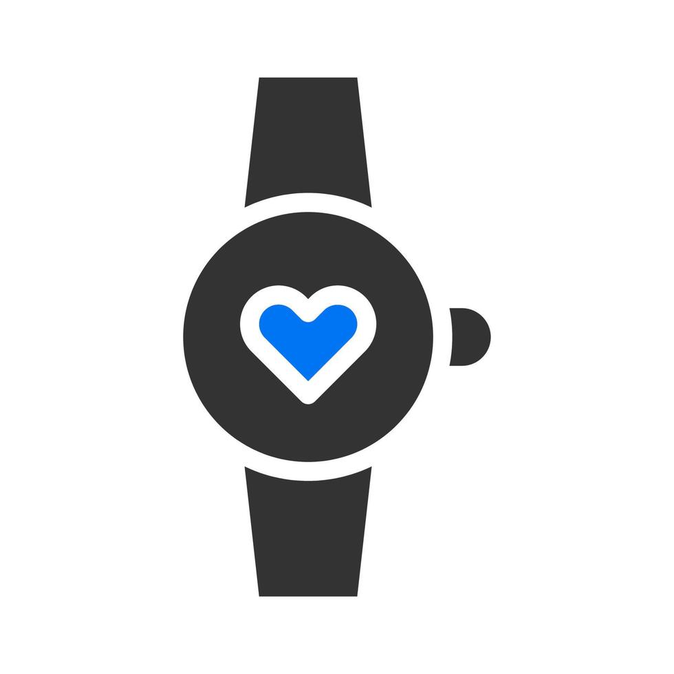 Uhrsymbol solide blau grau Stil Valentinstag Illustration Vektorelement und Symbol perfekt. vektor