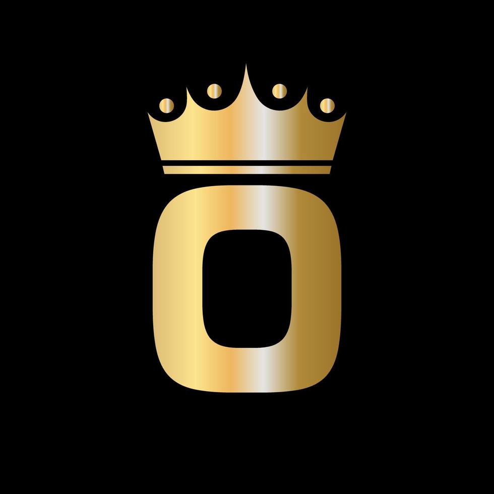 brev o välgörenhet krona logotyp design med enhet symbol vektor mall