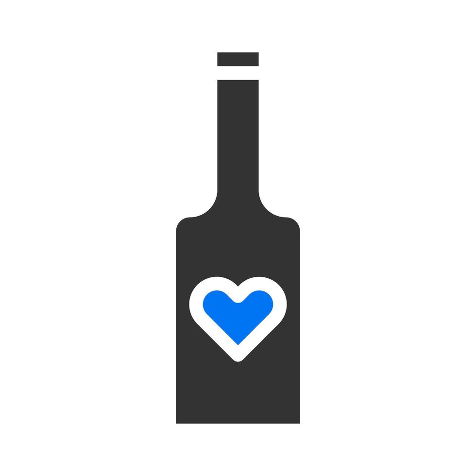 Weinsymbol solide blau grau Stil Valentinstag Illustration Vektorelement und Symbol perfekt. vektor