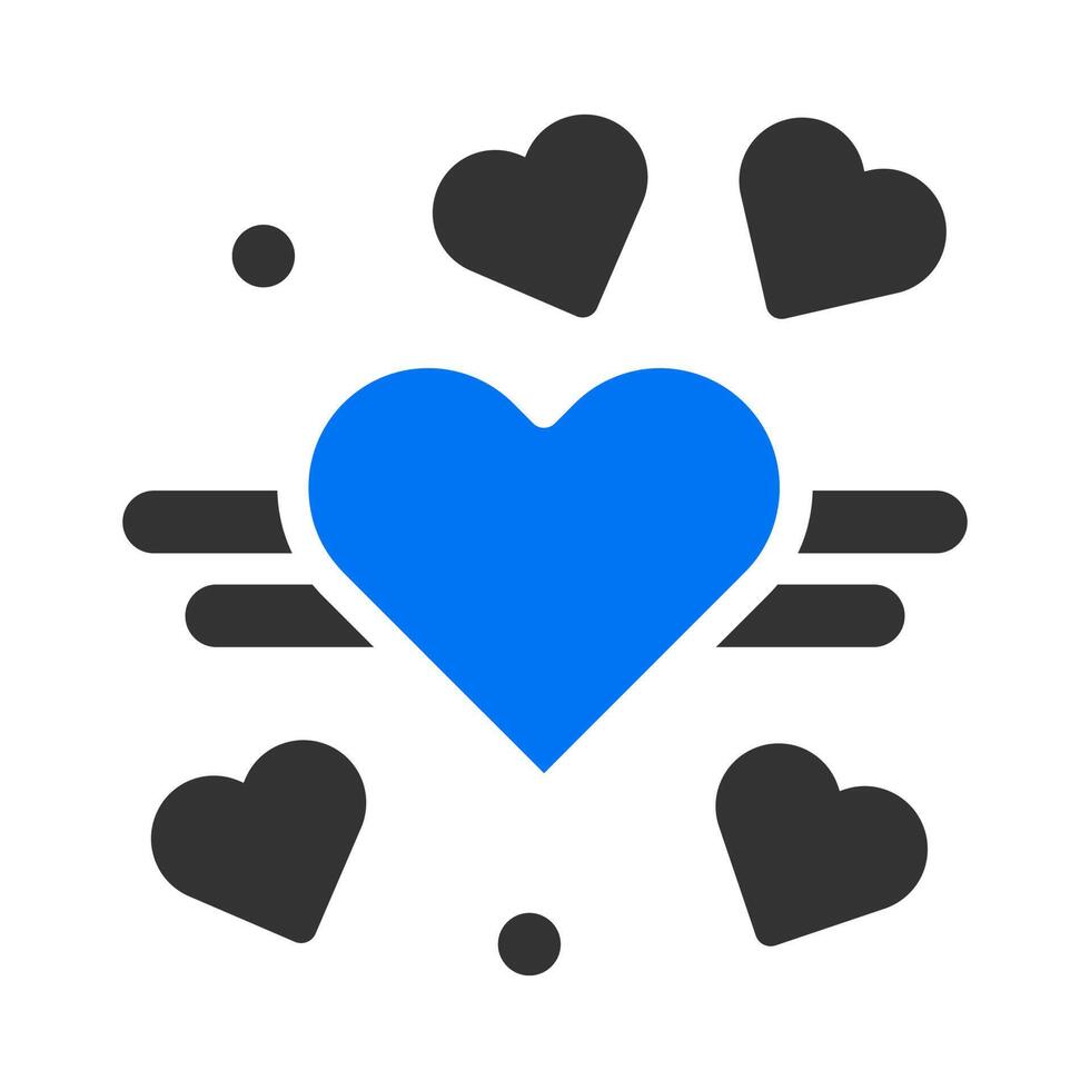 Dekoration Symbol solide blau grau Stil Valentinstag Illustration Vektorelement und Symbol perfekt. vektor