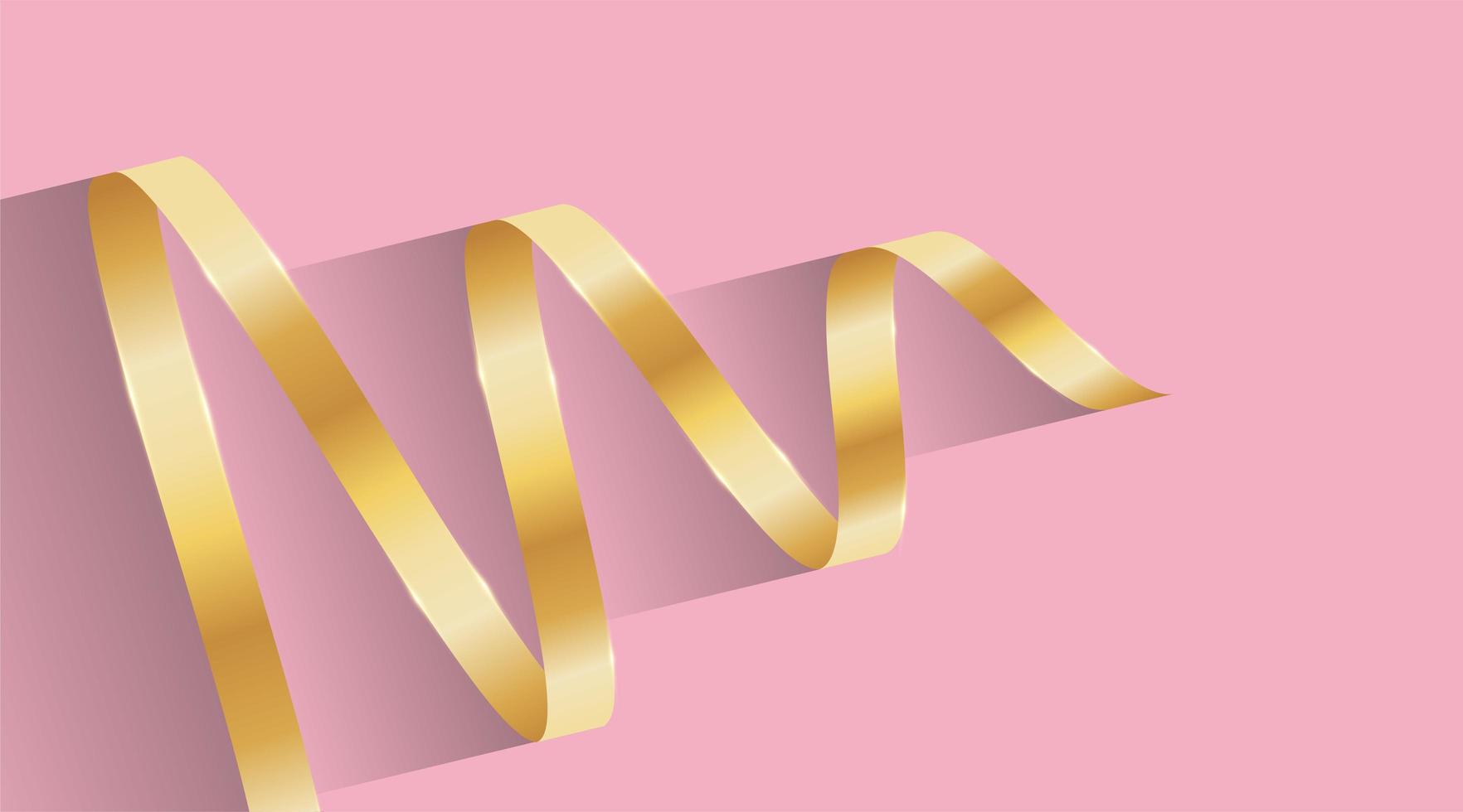 Goldfarbener Bandentwurfsvektor auf rosa Hintergrund vektor