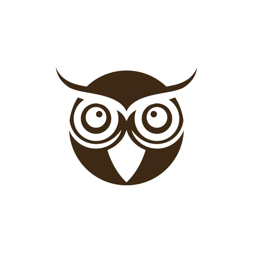 Uggla fågel illustration logotyp mall vektor
