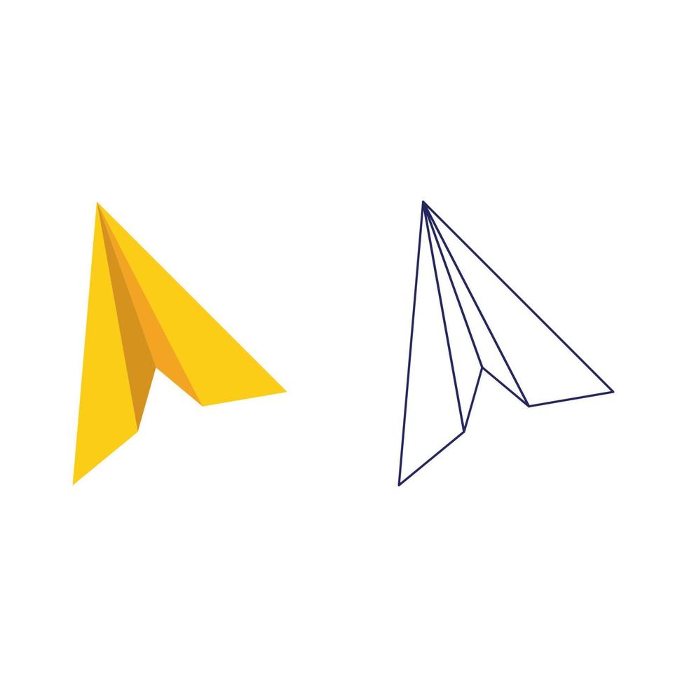 papper flygplan ikon vektor illustration