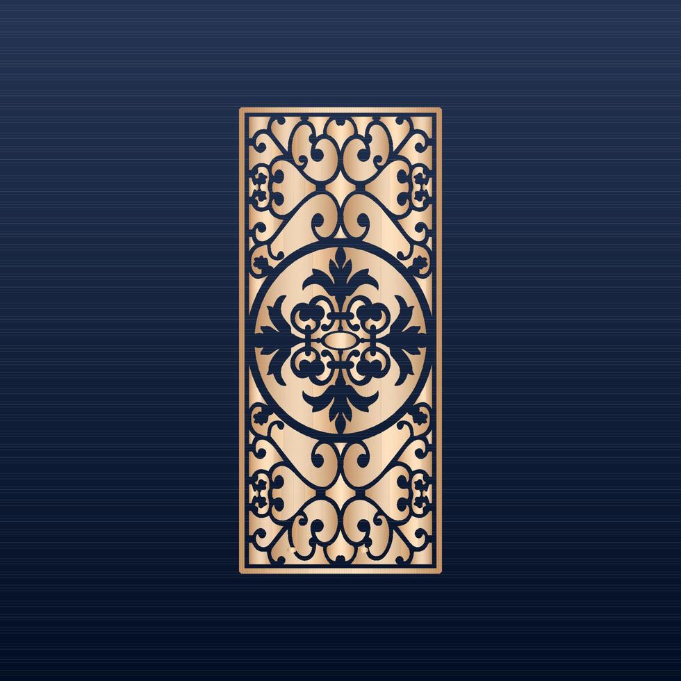 sammlung von einladungen mit laserschnitt - goldene islamische ornamentmustersammlung - lasergeschnittenes quadratisches zierplattenset. Kabinett Laubsägearbeiten. Metalldesign, Holzschnitzerei - Vektor