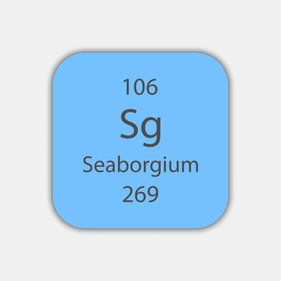 Seaborgium-Symbol. chemisches Element des Periodensystems. Vektor-Illustration. vektor