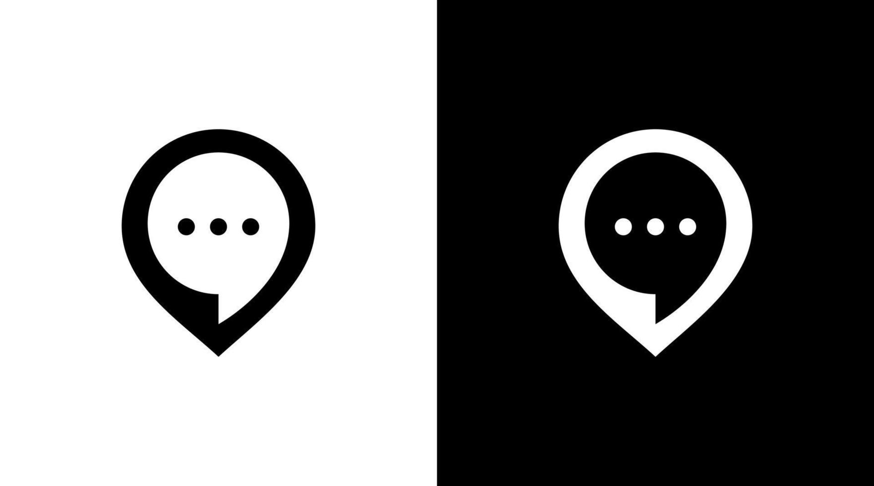 standort logo monogramm blase chat schwarz-weiß symbol illustration stil designvorlagen vektor