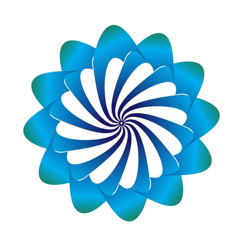 blommig symbolvektordesign i blå färger vektor