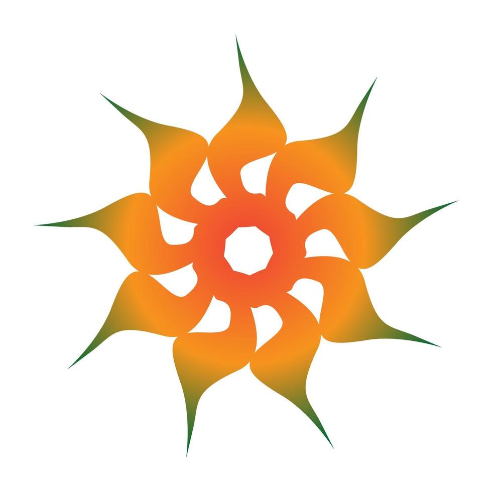 kreativ abstrakt blommasymbol i orange färg vektor