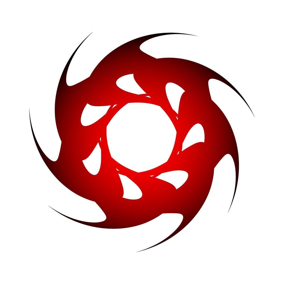 kreatives Symbol des scharfen Kreises des Spirographen in der dunkelroten Farbe vektor