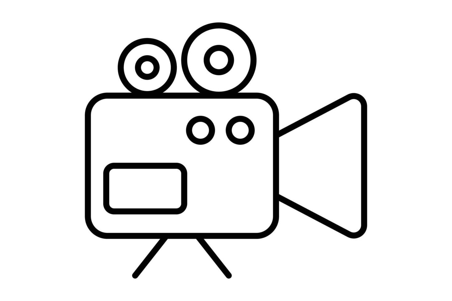 kamera-video-symbol-illustration. Symbol für Multimedia. Liniensymbolstil. einfaches Vektordesign editierbar vektor