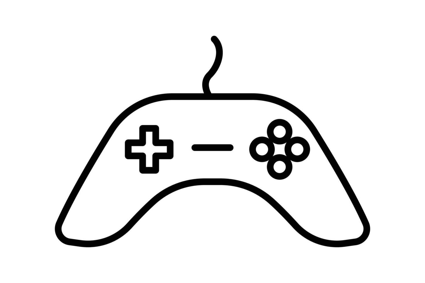 Abbildung des Gamepad-Symbols. Symbol für Multimedia. Liniensymbolstil. einfaches Vektordesign editierbar vektor