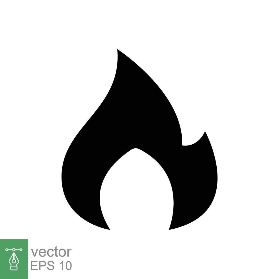 Symbol für Feuerflamme. einfacher flacher Stil. leidenschaftssymbol, brennbares logo, grill, hitze, heiß, brennwarnkonzept, silhouettenzeichen. Vektorillustrationsdesign lokalisiert auf weißem Hintergrund. Folge 10. vektor