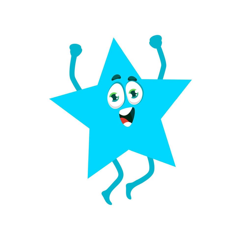 blauer Sterncharakter, Grundform, fröhliche Figur vektor