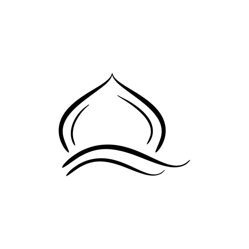 Linie Kunst-Moschee-Logo-Design-Vektor. vektor