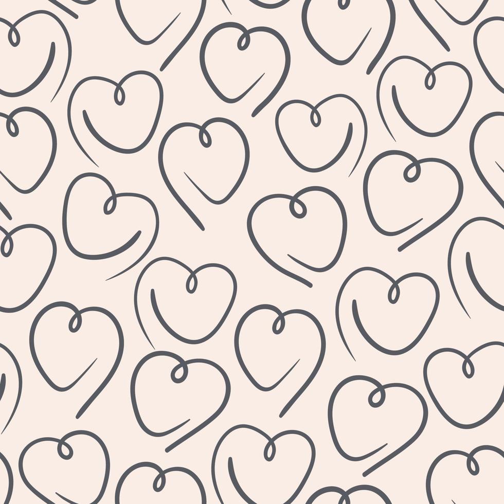 Vektor nahtlose Herzmuster, Doodle-Elemente. kann für Tapeten, Muster, Texturen verwendet werden