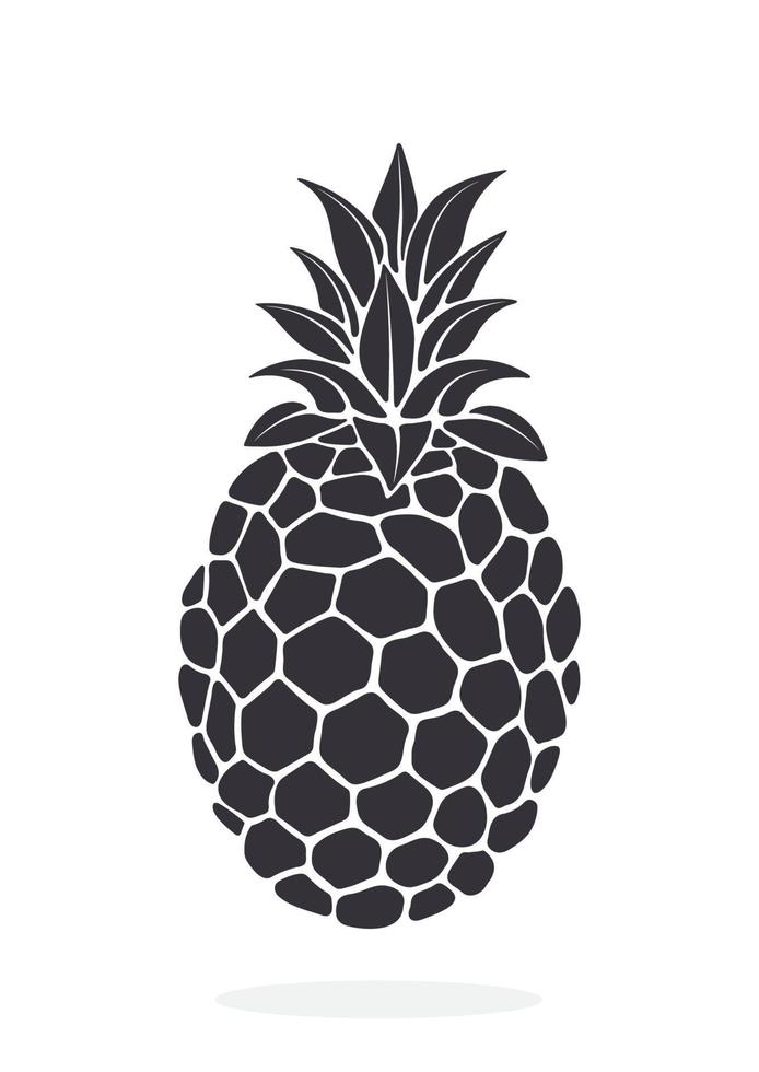 silhuett ikon av ananas vektor