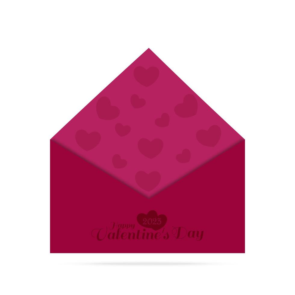 Valentinstag-Grußbrief isoliert auf weißem Hintergrund. für Grußkarten, Einladungen und mehr. Liebesbrief flaches Vektordesign. vektor