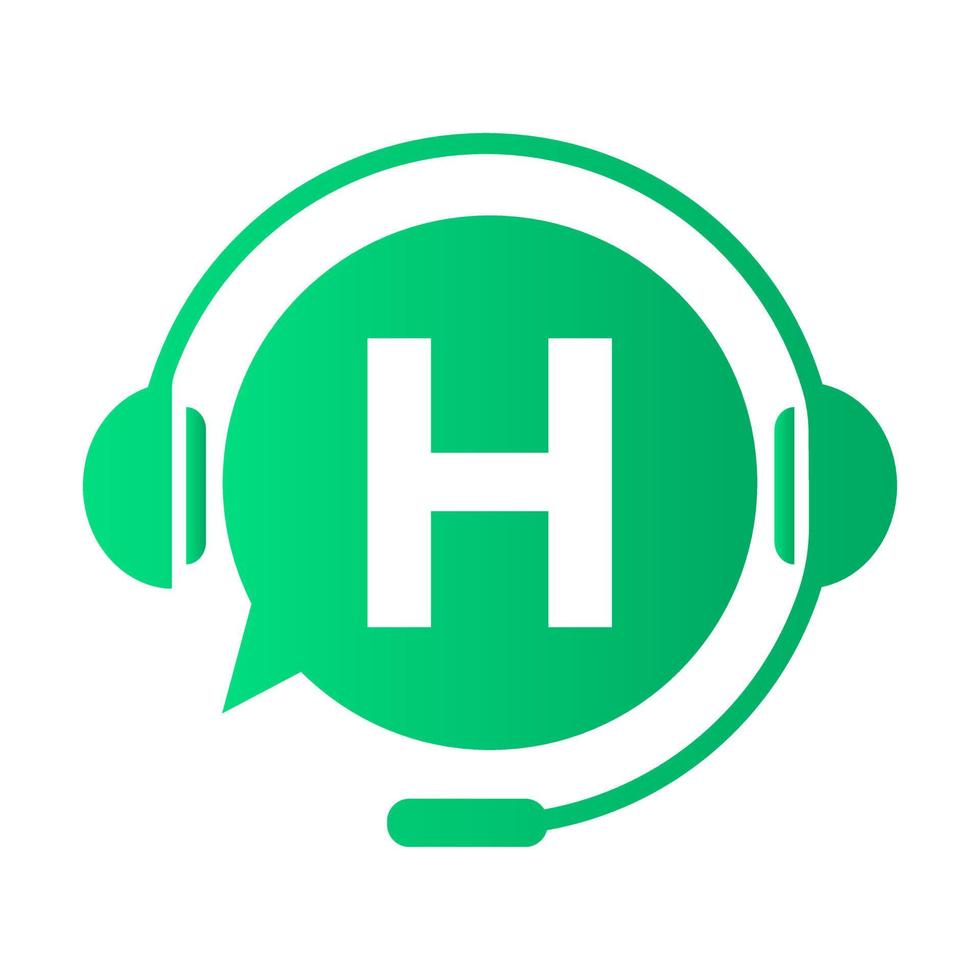 Kommunikation, Chat-Logo auf Buchstabe h-Vorlage. Blase Rede, Beratungszeichen-Symbol vektor