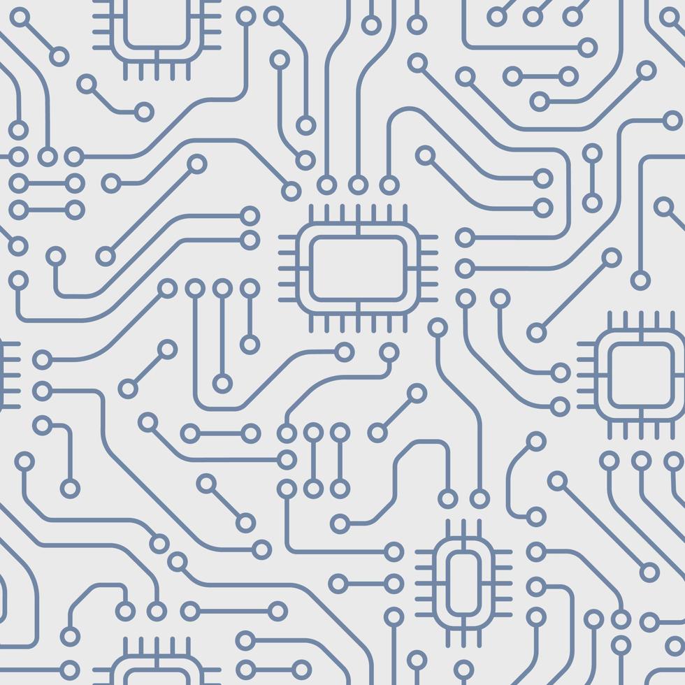 technologie elektronische geräte nahtloses muster, leiterplattenhintergrund. ai und künstliche intelligenz trainingskonzept. Vektor-Illustration vektor