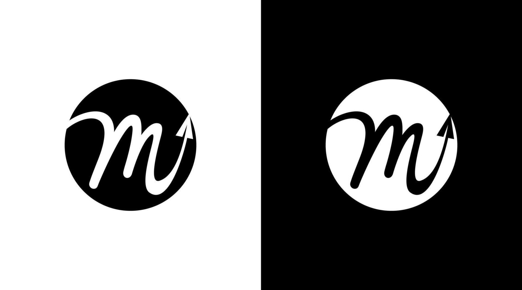 företag logotyp monogram m brev första svart och vit ikon illustration stil mönster mallar vektor
