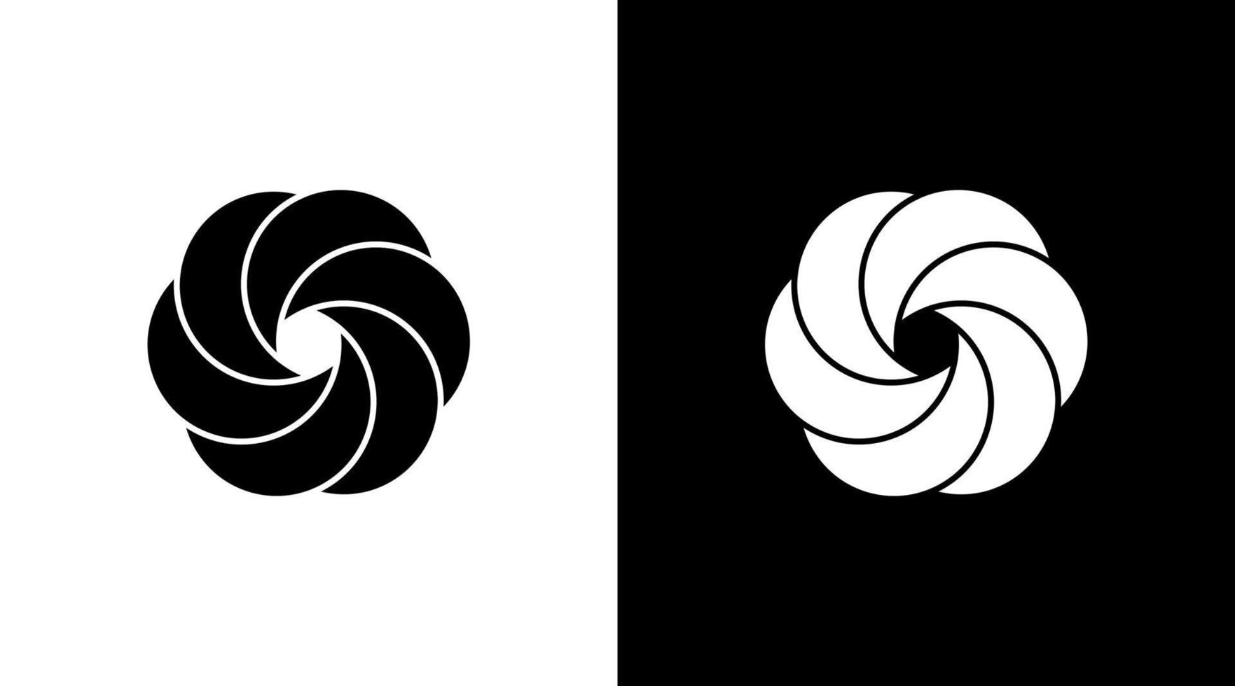 företag logotyp monogram spiral spektrum svart och vit ikon illustration stil mönster mallar vektor