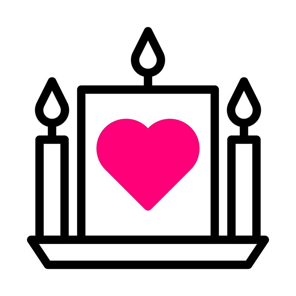 Kerzensymbol Duoton schwarz rosa Stil Valentin Illustration Vektorelement und Symbol perfekt. vektor